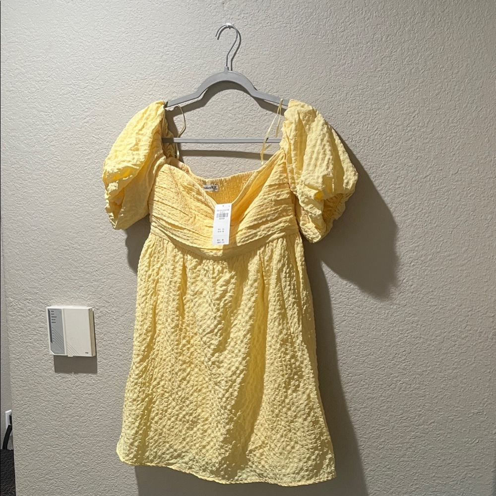 Yellow Puff Sleeve Women's skort dress